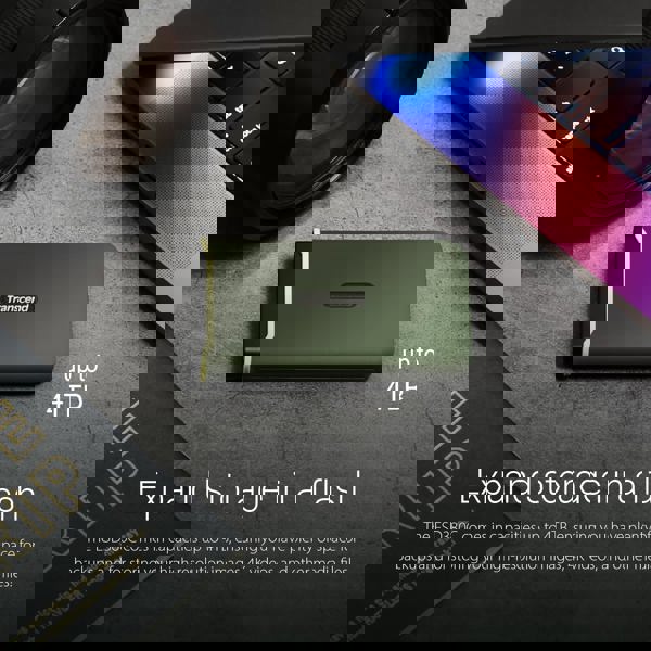 გარე მყარი დისკი Transcend TS2TESD380C ESD380C, 2TB, External SSD, Type-C, Military Green