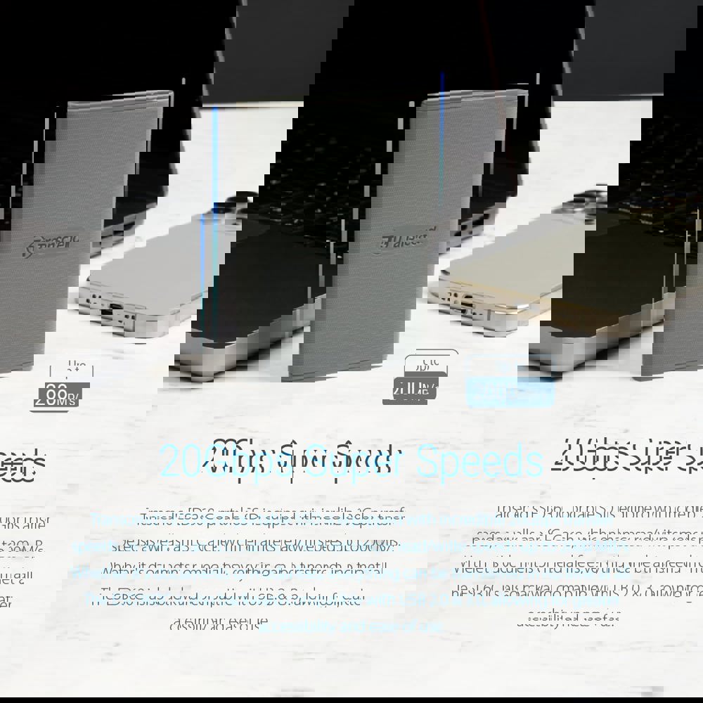 გარე მყარი დისკი Transcend TS1TESD360C ESD360C, 1TB, External SSD, Type-C, Gray