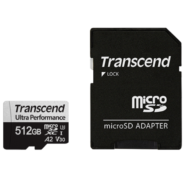 მეხსიერების ბარათი Transcend TS512GUSD340S USD340S, 512GB, microSDXC, UHS-I, U3, Black/Grey
