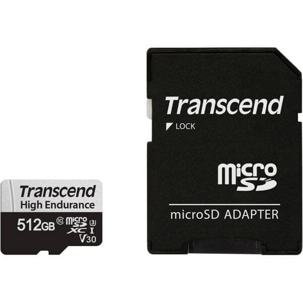 Memory Card Transcend TS512GUSD350V USD350V, 512GB, microSDXC, UHS-I, U3, Black/Grey