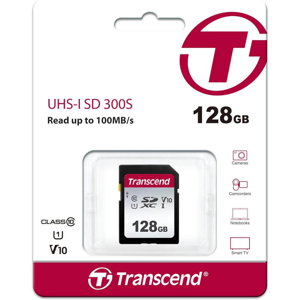 მეხსიერების ბარათი Transcend TS128GSDC300S SDC300S, 128GB, SDXC, UHS-I, U1, Black