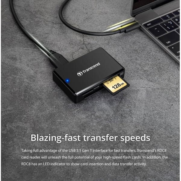 All-in-1 Multi Card Reader Transcend TS-RDC8K2 RDC8, Black
