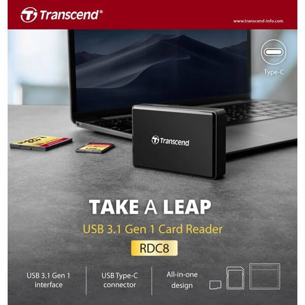 All-in-1 Multi Card Reader Transcend TS-RDC8K2 RDC8, Black