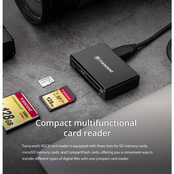 All-in-1 Multi Card Reader Transcend TS-RDC8K2 RDC8, Black