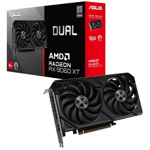 Graphic Card Asus 90YV0LG2-M0NA00 DUAL-RX9060XT-16G, Radeon RX9060XT, 16GB, 256Bit, DP, HDMI, Black