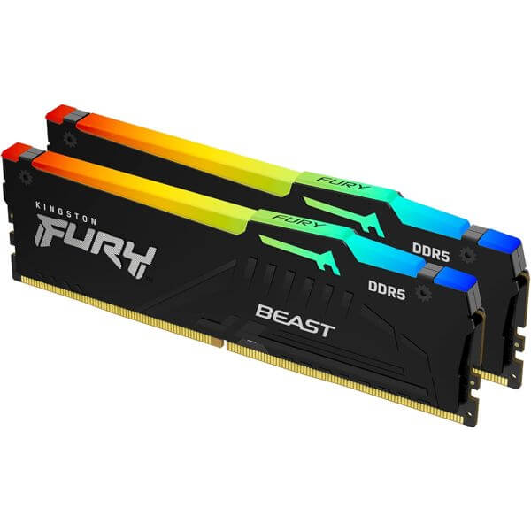 RAM Kingston KF560C36BBEAK2-64 FURY Beast RGB, RAM 64GB, DDR5 DIMM, 6000MHz