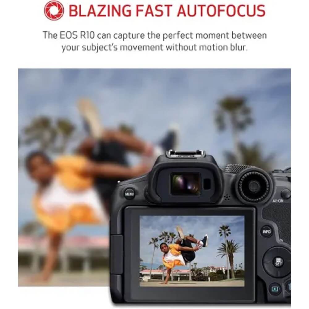 ციფრული ფოტოაპარატი Canon 5331C046AA EOS R10, 24.2MP, WiFi, Bluetooth, Digital Camera, Black