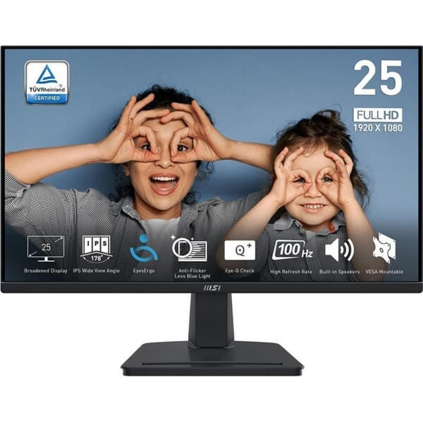 Monitor MSI 9S6-3PC2CM-041 PRO MP251, 24.5", FHD, IPS, VGA, HDMI, Black