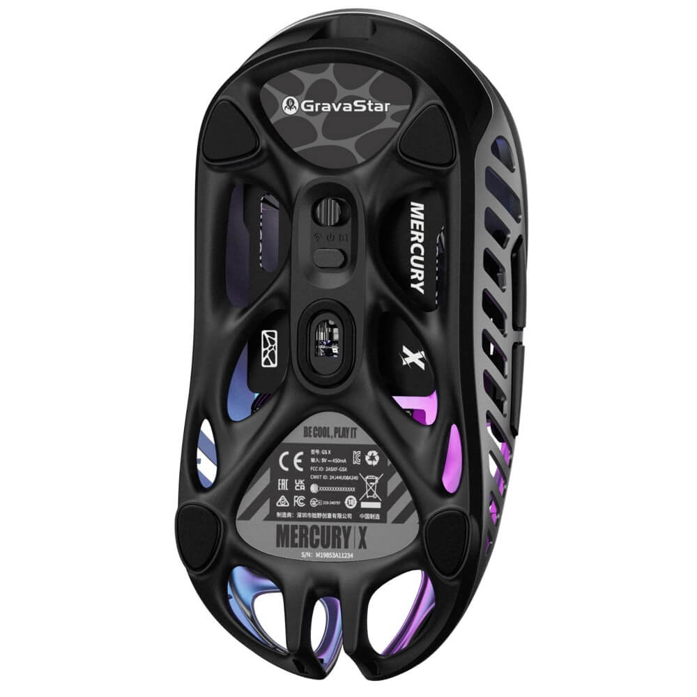 Gaming Mouse GravaStar GSX_GRY Mercury X, Wireless, USB, Bluetooth, Grey