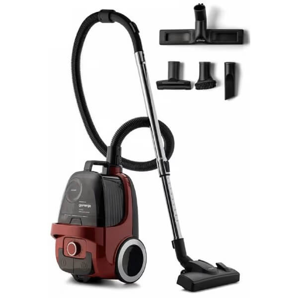 Vacuum Cleaner Gorenje VC2202G4AHR, 2000W, 3.3L, Black/Red