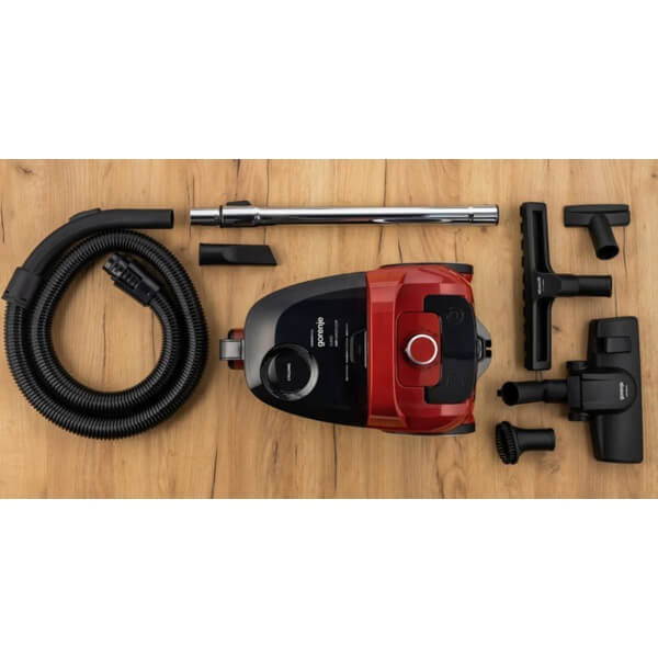 Vacuum Cleaner Gorenje VC2202G4AHR, 2000W, 3.3L, Black/Red