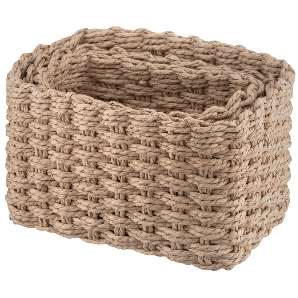Set Of Wicker Storage Baskets Ardesto ARHC2505BE Prestigio, 3Pcs, Beige