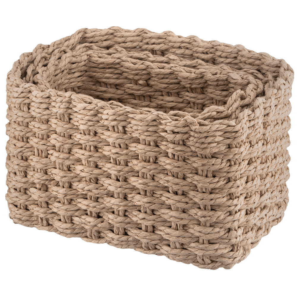 Set Of Wicker Storage Baskets Ardesto ARHC2505BE Prestigio, 3Pcs, Beige