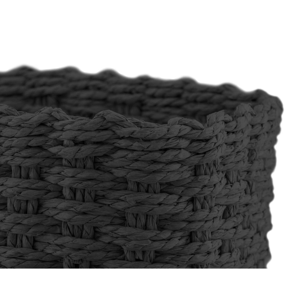 Set Of Wicker Storage Baskets Ardesto ARHC2505BL Prestigio, 3Pcs, Black