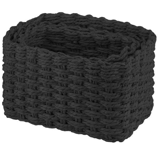 Set Of Wicker Storage Baskets Ardesto ARHC2505BL Prestigio, 3Pcs, Black