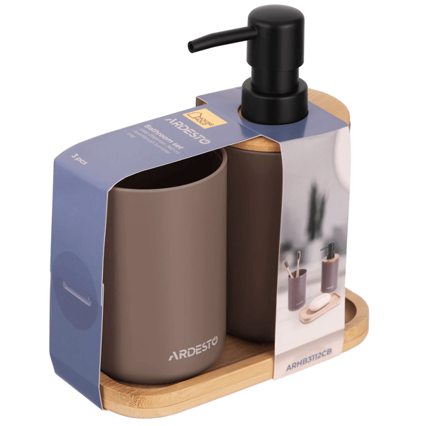 Bathroom Set Ardesto ARHB3112CB Minimalism, 0.36l, 3pcs, Taupe