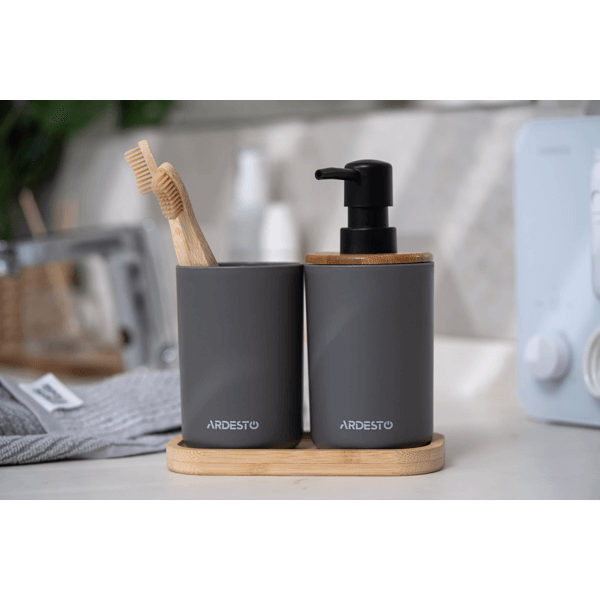 Bathroom Set Ardesto ARHB3110GB Minimalism, 0.36l, 3pcs, Balck