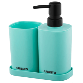 საპნის დისპანსერი Ardesto ARHB3106TB Vigor, 0.38l, 3pcs, Bathroom Set, Blue