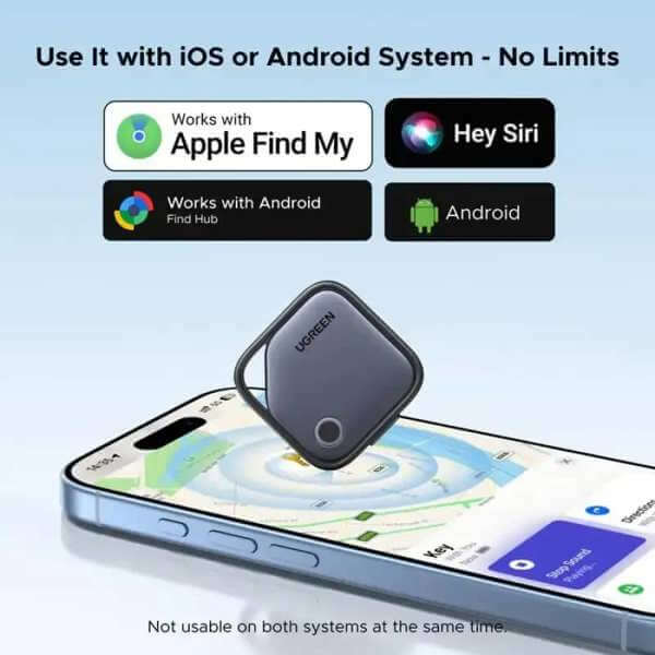 Smart Tag UGREEN CM916 (75646) FineTrack Duo, Apple+Google, Smart Tag Finder, Grey