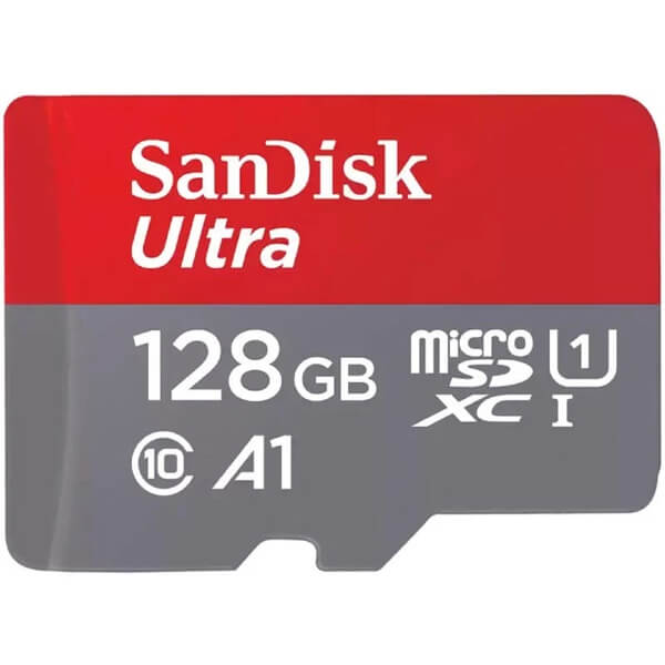 მეხსიერების ბარათი SanDisk SDSQUAB-128G-GN6MA, 128GB, MicroSDXC, C10, U3, Memory Card, Black/Red