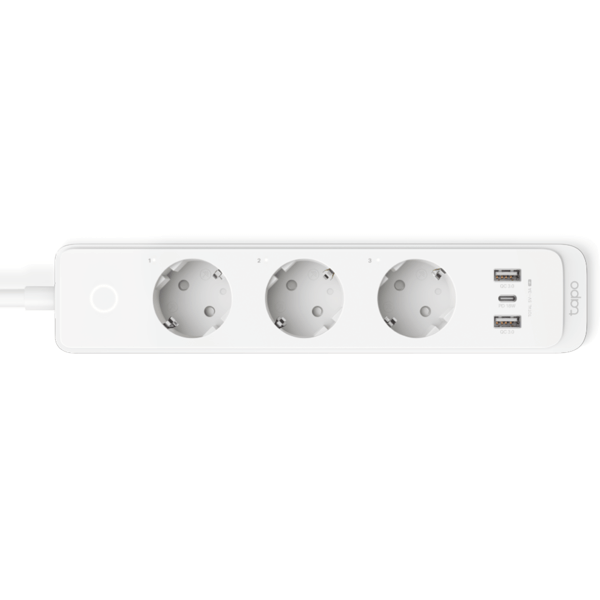 Smart Wi-Fi Power Strip TP-Link TAPO P300, 3 Socket, USB, 1.5m, White