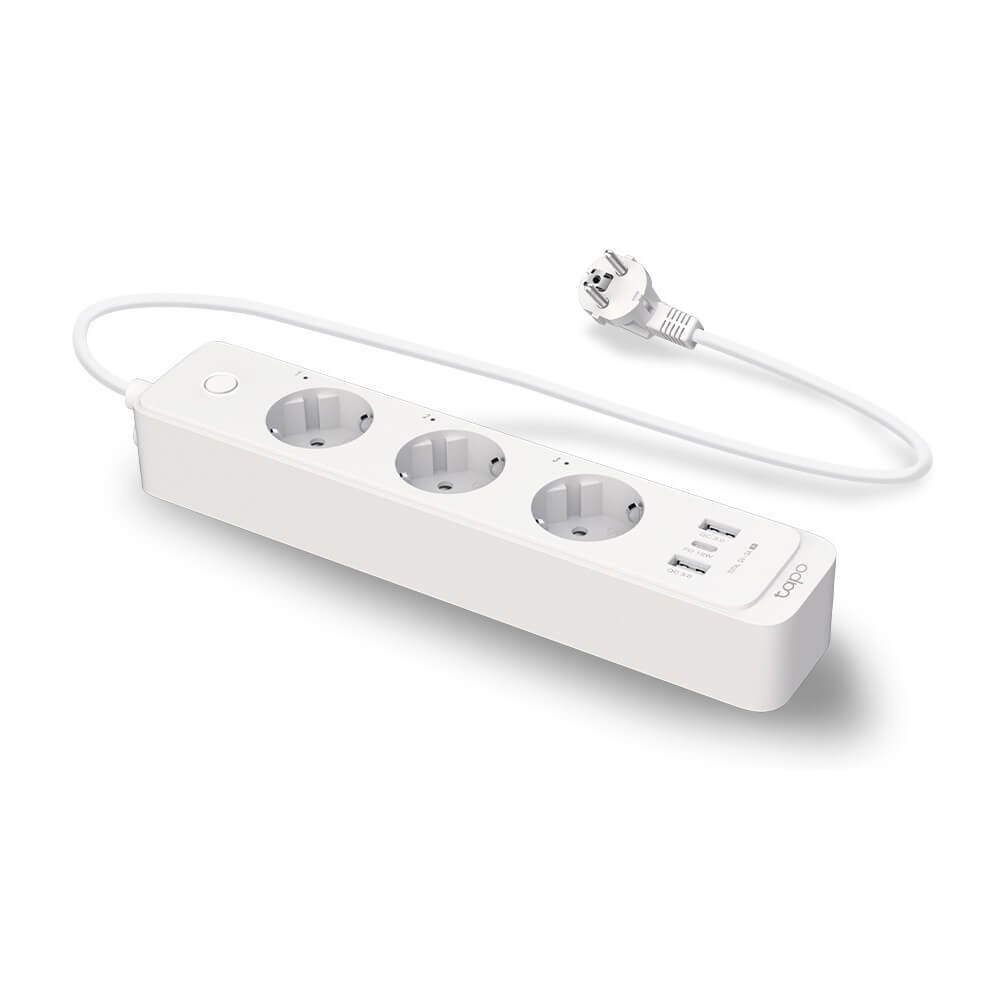 დენის დამაგრძელებელი TP-Link TAPO P300, 3 Socket, USB, 1.5m, Smart Wi-Fi Power Strip, White