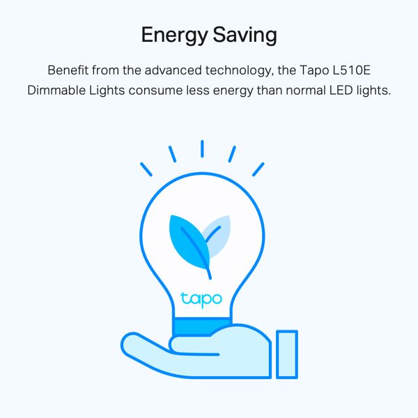 ჭკვიანი ნათურა TP-Link TAPO L510E, Wi-Fi, Smart Light Bulb, White