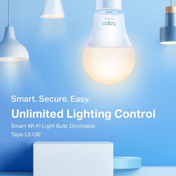 ჭკვიანი ნათურა TP-Link TAPO L510E, Wi-Fi, Smart Light Bulb, White