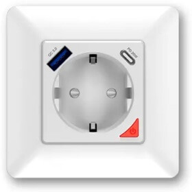 ჭკვიანი როზეტი Moes WK-Y-EU-1U1C-WH-EN, 3680W, Type-C, USB, Smart Socket, White