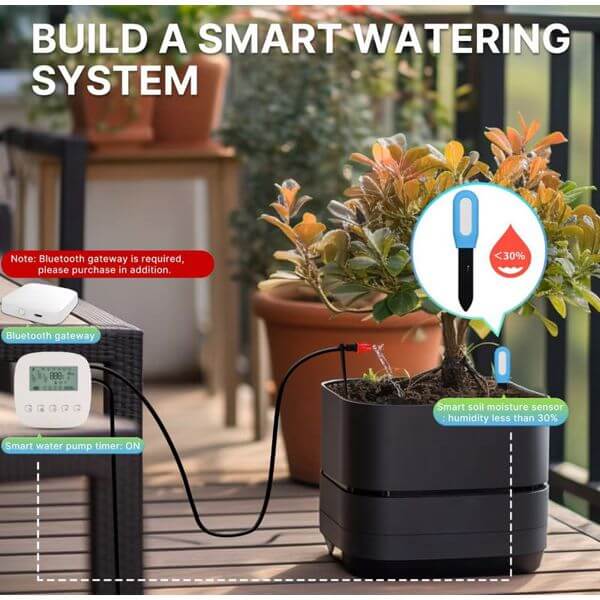 ნიადაგის ტენიანობისა და ტემპერატურის სენსორი MOES BSS-YC-STH-A-EN, Moisture and Temperature Sensor, Blue/Black