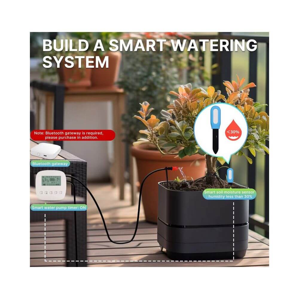 ნიადაგის ტენიანობისა და ტემპერატურის სენსორი MOES BSS-YC-STH-A-EN, Moisture and Temperature Sensor, Blue/Black