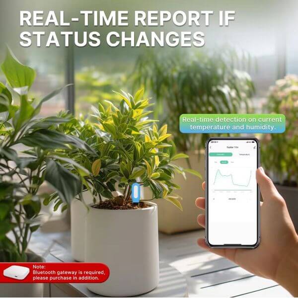 ნიადაგის ტენიანობისა და ტემპერატურის სენსორი MOES BSS-YC-STH-A-EN, Moisture and Temperature Sensor, Blue/Black