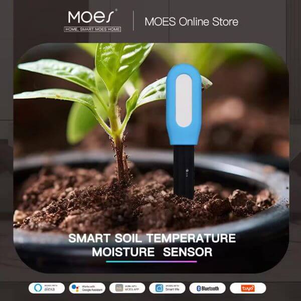 ნიადაგის ტენიანობისა და ტემპერატურის სენსორი MOES BSS-YC-STH-A-EN, Moisture and Temperature Sensor, Blue/Black