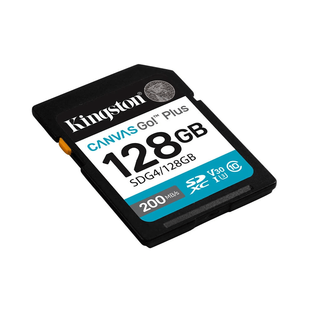 მეხსიერების ბარათი Kingston SDG4/128GB Canvas Go Plus, 128GB, SDXC, C10, U3, Black