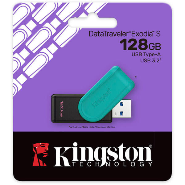 Flash Memory Kingston DTXS/128GB EXODIA S, 128GB, USB, Black