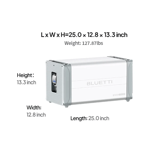 მოდულური ბატარეა Bluetti B500, 4960Wh, Expansion Battery, White