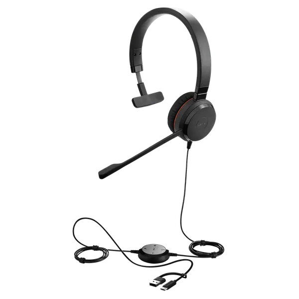 ყურსასმენი Jabra 4993-823-169 Evolve 20 MS Mono, Headset, Wired, USB, Type-C, Black