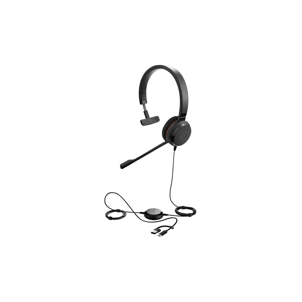Headset Jabra 4993-823-169 Evolve 20 MS Mono, Wired, USB, Type-C, Black