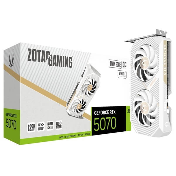 ვიდეო დაფა Zotac ZT-B50700Q-10P Twin Edge OC White Edition, GeForce RTX5070, 12GB, 192Bit, DP, HDMI, White