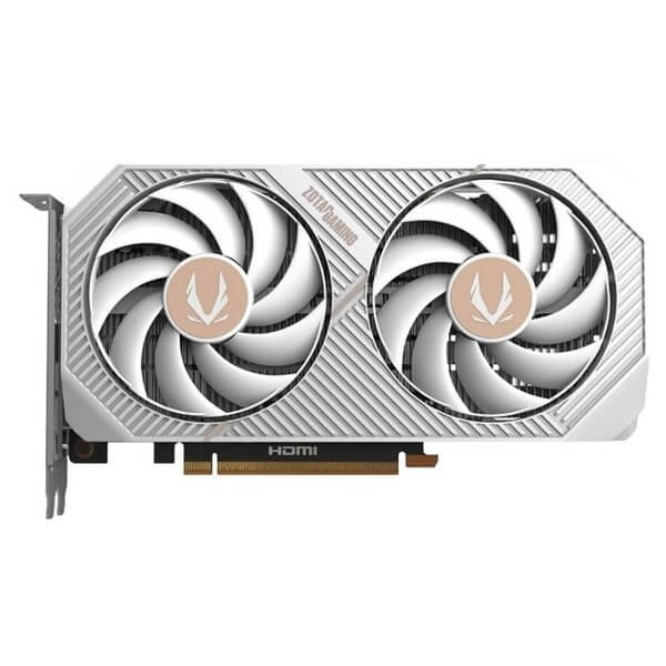 ვიდეო დაფა Zotac ZT-B50600Q-10M Twin Edge OC White Edition, GeForce RTX5060, 8GB, 198Bit, DP, HDMI, White