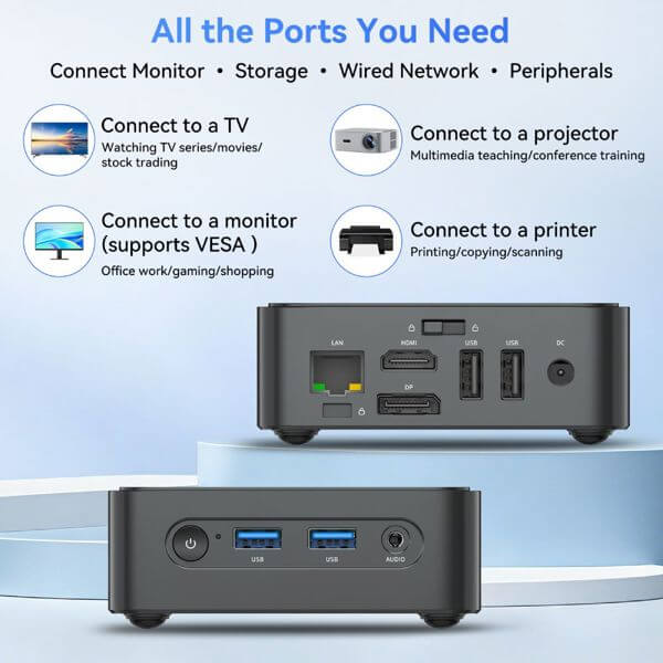 Mini PC Blackview MP50, Ryzen 5-3500U, 16GB, 512GB SSD, Integrated, W11P, Black