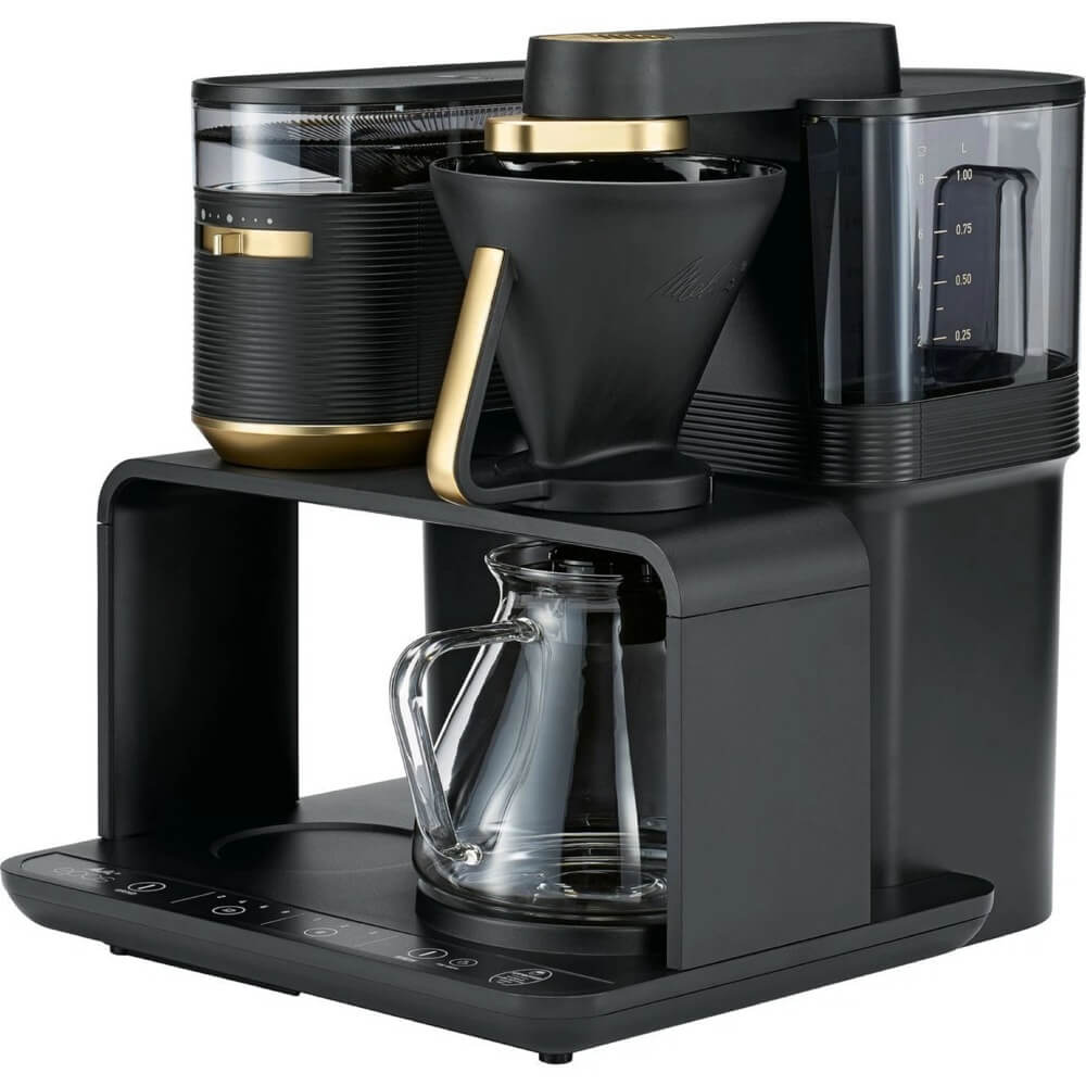 ყავის აპარატი Melitta 6776227 Epos 1024-04EU, 1L, Coffee Machine, Black/Gold