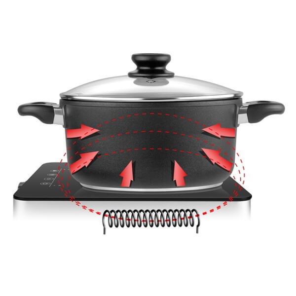 Induction Cooker ETA ETA011190000 INDUKTA, 1800W, Black/Silver