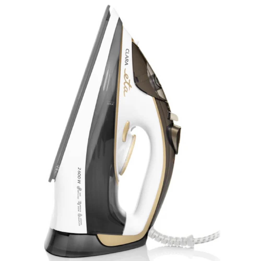 ორთქლის უთო ETA ETA127490000 Clara, 2600W, 0.36L, Steam Iron, White/Gold