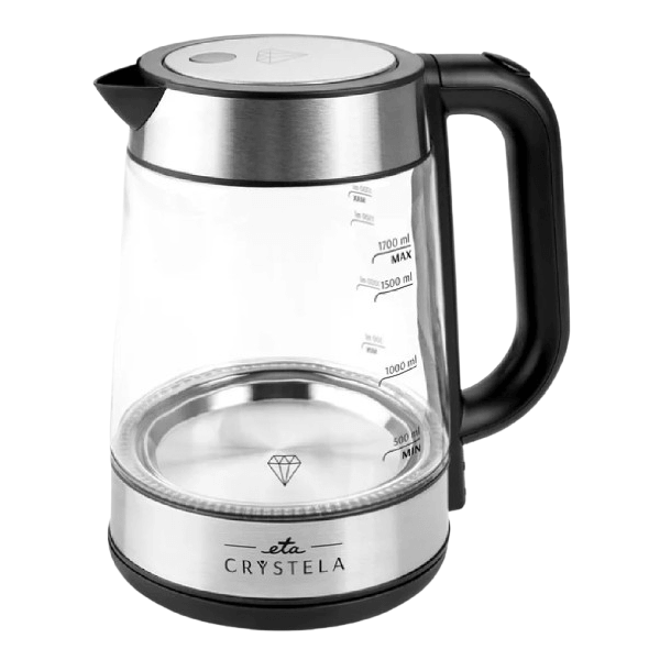 ელექტრო ჩაიდანი ETA ETA615390000 Crystela, 2200W, 1.7L, Electric Kettle, Silver