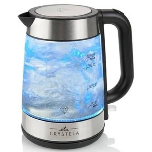 ელექტრო ჩაიდანი ETA ETA615390000 Crystela, 2200W, 1.7L, Electric Kettle, Silver