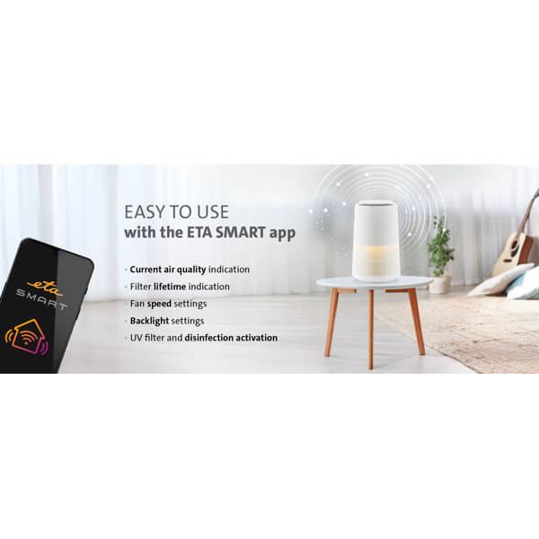 ჰაერის გამწმენდი ETA ETA756990000, 30m², Air Purifier, White
