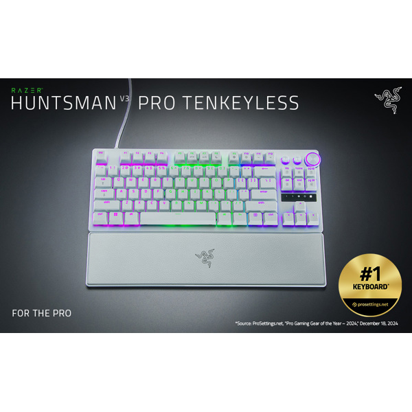 კლავიატურა Razer RZ03-04981700-R3M1 Huntsman V3 Pro TKL, Wired, USB, Mechanical Gaming Keyboard, White