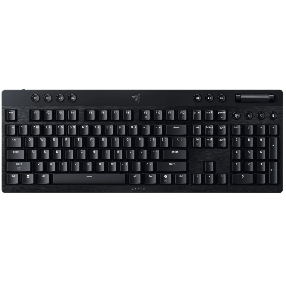 კლავიატურა Razer RZ03-05270100-R3M1 BlackWidow V4 Low-profile HyperSpeed, Wireless, USB, Bluetooth, Mechanical Gaming Keyboard, Black