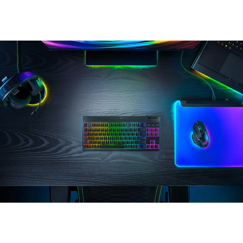 კლავიატურა Razer RZ03-05450500-R3M1 BlackWidow V4 Low-profile TKL HyperSpeed, Wireless, USB, Bluetooth, Mechanical Gaming Keyboard, Black